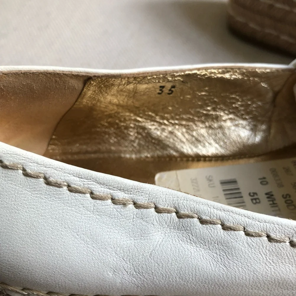 Prada Espadrille Sandals Platform White Leather US 5